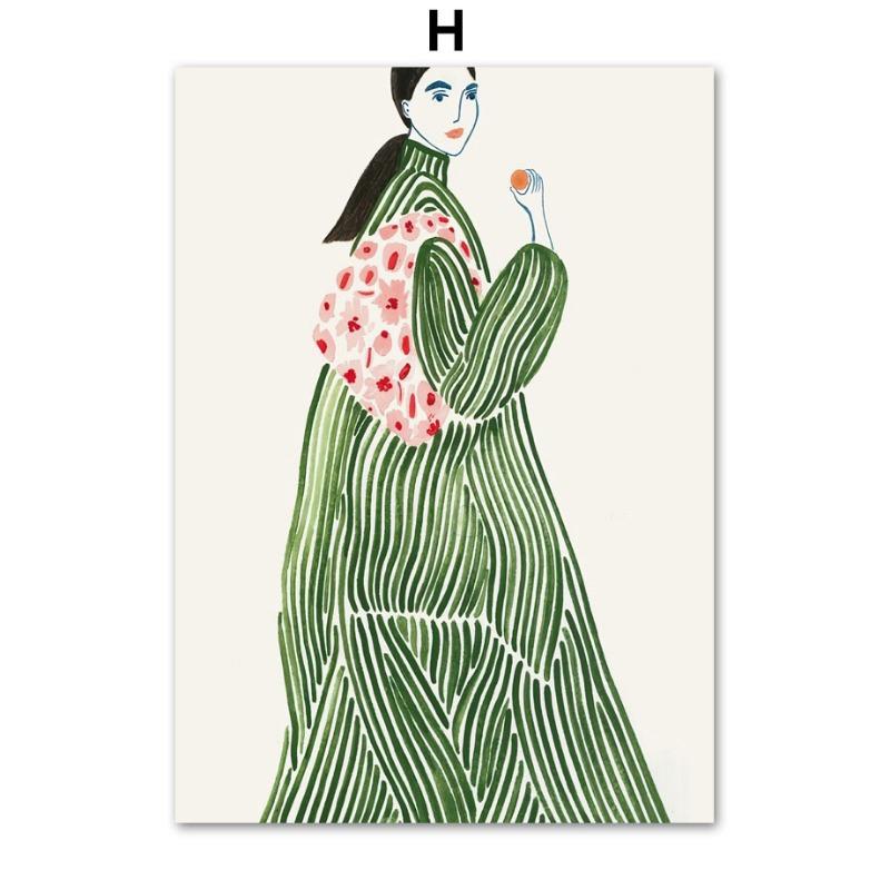 Boho Тюльпан Ваза Женщина Цветы Абстрактные Винтажные Плакаты Печать Настенное Искусство Картина На Холсте Клуб Бар Настенные Картины Декор Гостиной