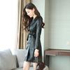 Plus Velvet Leather Trench Coat with Autumn Winter Double-coat Western Collar Imitation Sheepskin Coat for Women