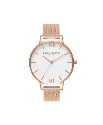 Olivia Burton OB15BD79 Большие кварцевые часы с белым циферблатом Женские