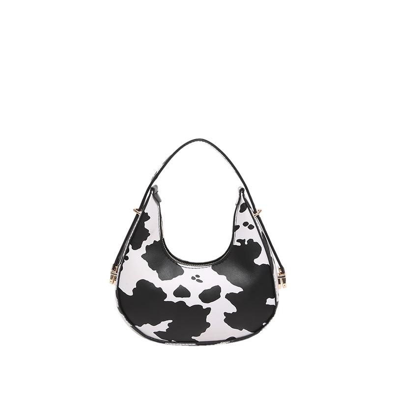 Women'S Bag Fashion Shoulder Bag Texture Pu Armpit Bag Personalized Zebra Pattern Crescent Bag