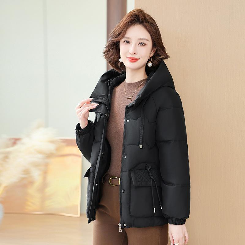 Женская повседневная куртка с хлопковой подкладкой, зимняя свободная теплая куртка средней длины с хлопковой подкладкой
