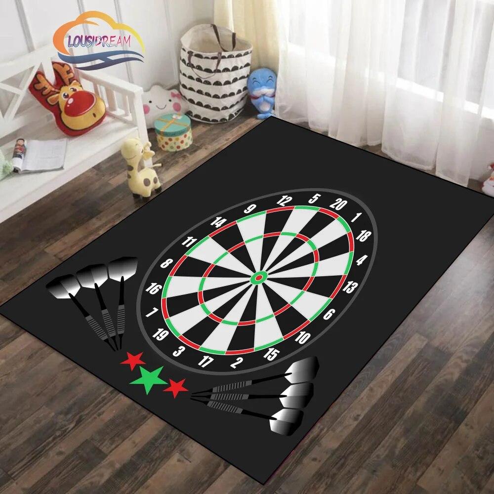 Ice and Fire Darts Pattern Carpet Fashion Soft Mat Gifts for Sports Lovers Household Floor Outdoor Play