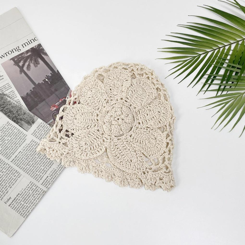 Women's and Men's Daily Flower Mesh Knit Beanie Hat