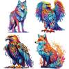 Patch Iron Decals Colorful Animals Beautiful Wolf Stickers Diy Thermal Press Hoodies Tops Washable Vinyl Clothing Badges Patches
