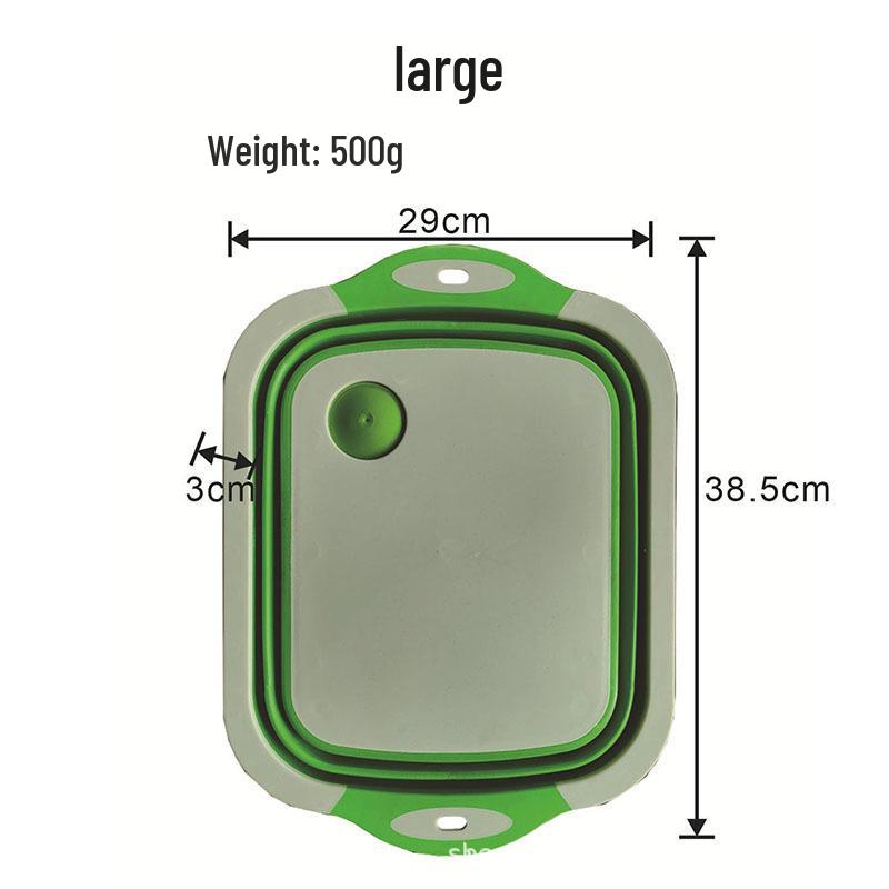 Foldable 6-in-1 Food Grade Cutting Board & Basin with Drainer