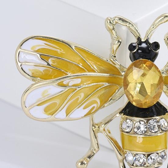 Брошь в виде пчелы, сверкающая, нержавеющая, устойчивая к коррозии, большая брошь в виде насекомых, булавка, модное платье, аксессуары для пальто