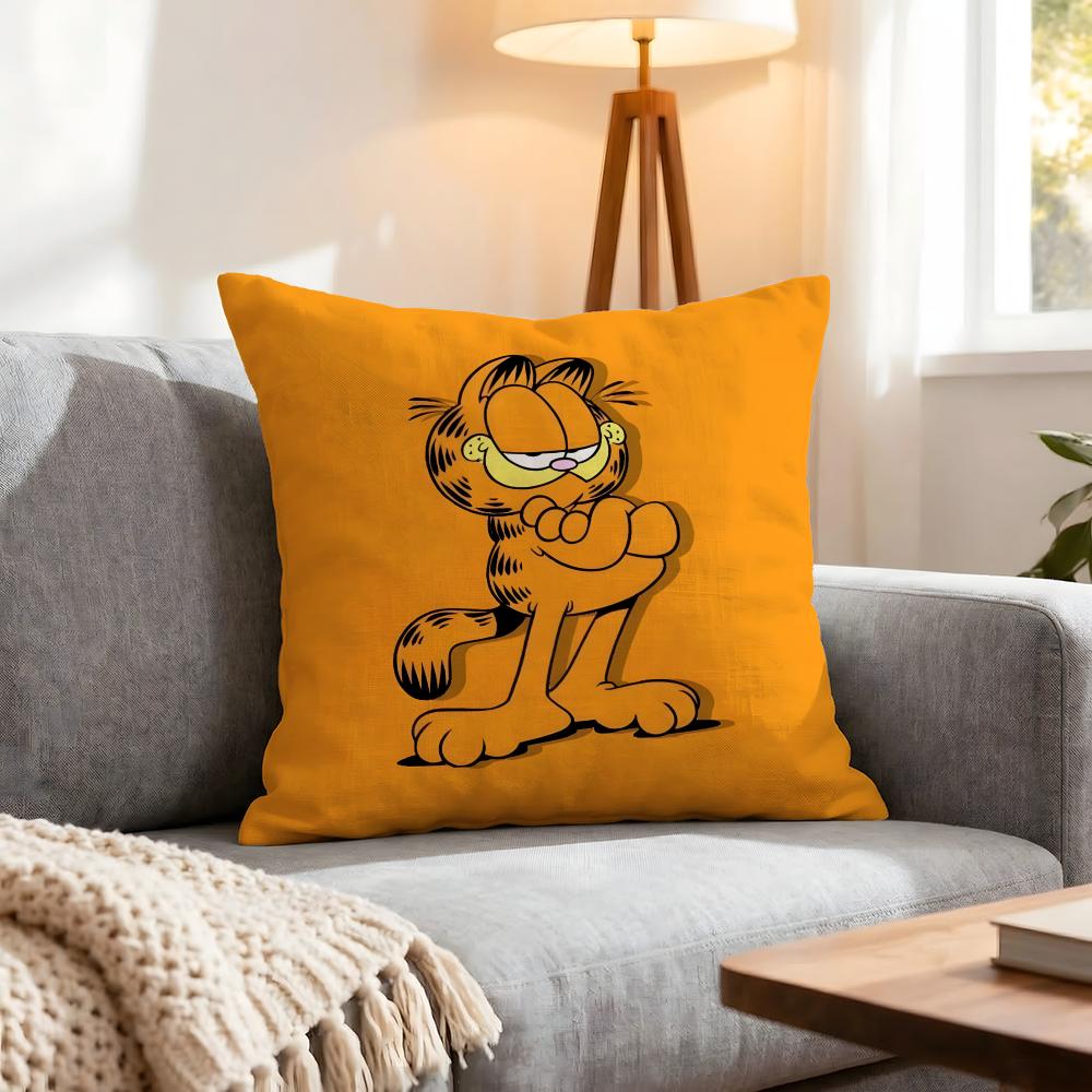 Cartoon Garfield Cushion Cover 1Pcs Decorative Covers Soft Cushion Case For Sofa Couch Decor 40X40 45X45 Pillowcases
