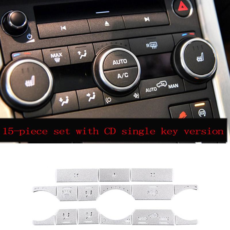 For Land Rover Range Rover Evoque 2012-18 Aluminum Car Air Conditioning Switch Button Air Conditioning Button Sticker Auto