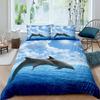 3D дельфин в синем море Queen King Size комплекты постельного белья Animal Single Quilt Duvet Cover Set Детская кровать для взрослых Полиэстеровое постельное белье