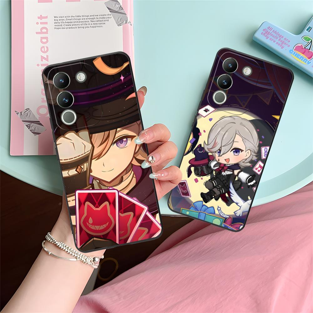 Игровой чехол GI Lyney Матовый ТПУ для мобильного телефона VIVO Y77 76 75 74 73 72 58 56 55 51 50 38 36 Y19 Y18 Y03 Y01 5G Цветная крышка