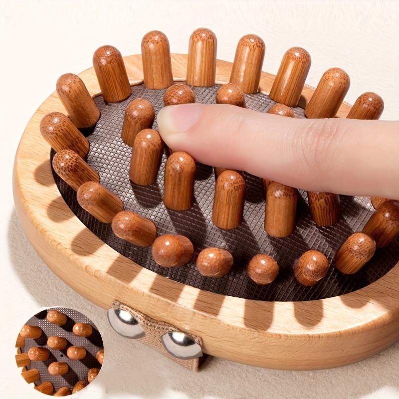 1 шт. Деревянная массажная щетка для меридианов Мягкий ручной массажер для гуаша всего тела Голова Живот Нога Тело Расслабление Домашнее использование Снятие усталости