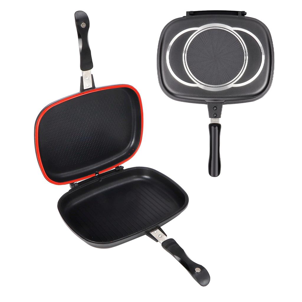 32см Двойной?Сковорода с двумя сторонами Инструмент для приготовления барбекю Посуда для дома Аксессуары для кухни на открытом воздухе