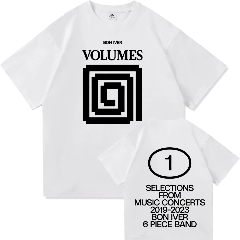 VOLUMES V1 Bon Iver Design T-shirt O-neck Summer Cotton Male Tees Unisex Streetwear Short Sleeve Loose Printing Tshirts Unisex Tops