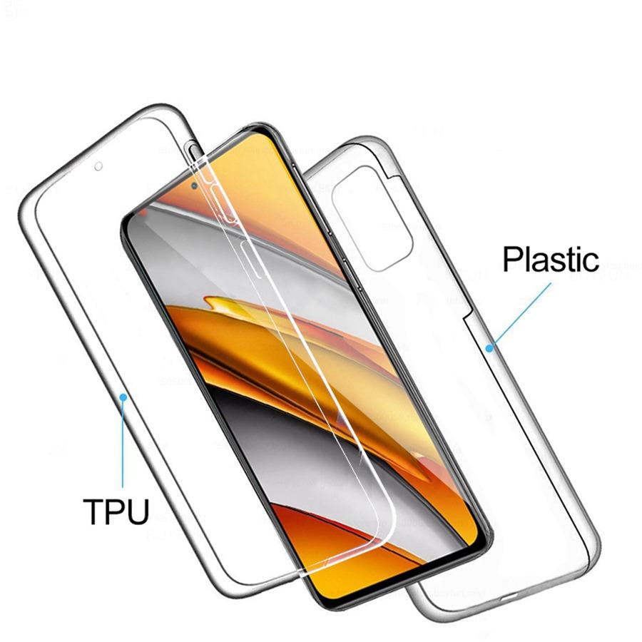 360 Полный Защитный Чехол Для Xiaomi Poco M6 X6 C65 X7 F7 Redmi 13C 9C A3 14C Note 14 8 9 10 12 Pro 13T 11T 14T 13 11 Lite Двусторонний Прозрачный Чехол