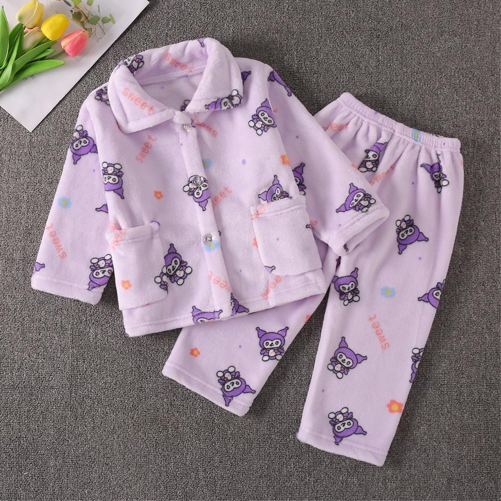 Flannel Children'S Pajamas Autumn And Winter Coral Fleece Boys' Baby Children'S Loungewear Set