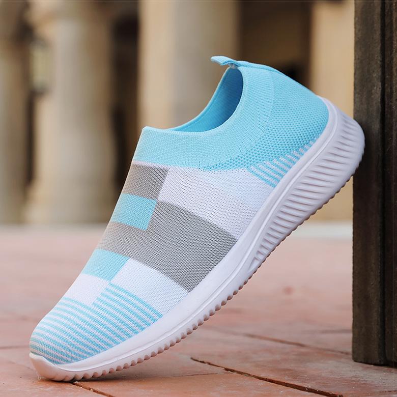 Модная женская обувь Вулканизированные кроссовки Zapatillas Mujer Вязаные кроссовки Женские Новая обувь на плоской подошве Смешанный цвет Вулканизированная обувь Повседневная обувь Chaussure Femme