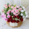 Artificial Rose Flower Branch with Stem Realistic Reusable Wedding Party Bridal Bouquet Floral Arrangement Faux