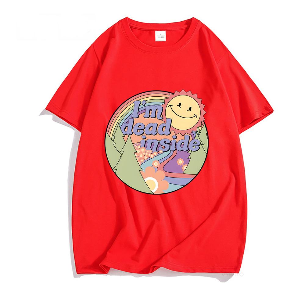 Im Dead Inside Dolphin Shirts Sun Graphic Tshirt Tees UnisexWomen Casual T Shirt Summer Fashion Short Sleeve Tshirt