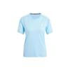 Own The Run 3-Stripes T-Shirt Quick-Drying Running Sports Short Sleeve Women Tops Light-Blue IK5020