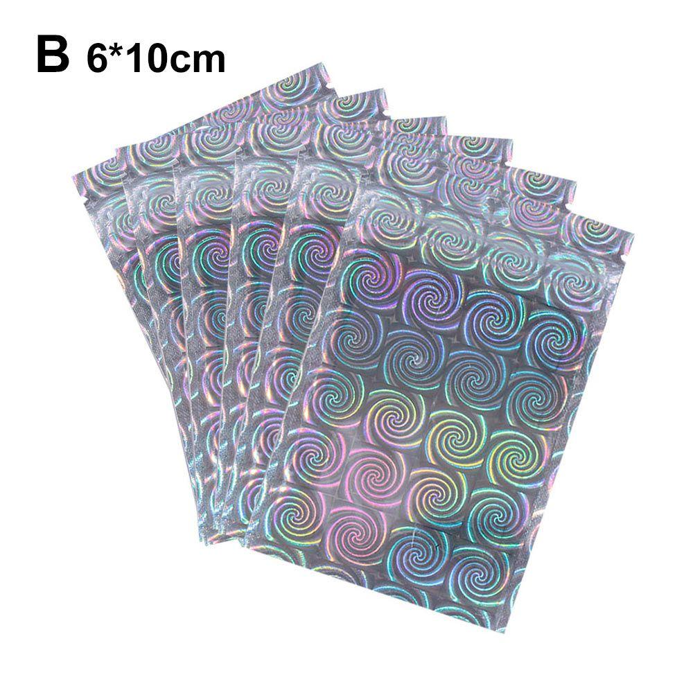10Pcs Plastic Waterproof Zipper Packaging Bag Laser Reclosable Pouches Storage bags