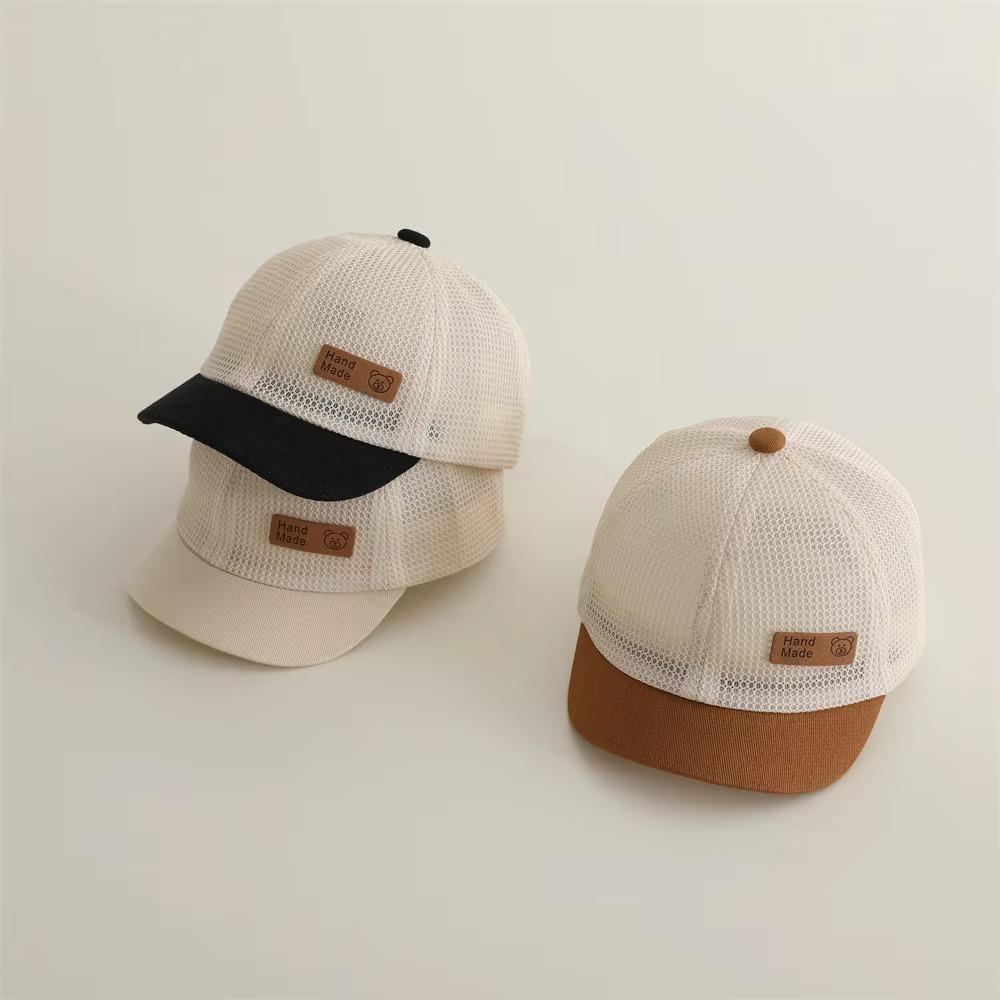 Solid Color Mesh Baseball Cap Hollow Mesh Duck Tongue Hat Korean Style Kid Sunscreen Hat Baby
