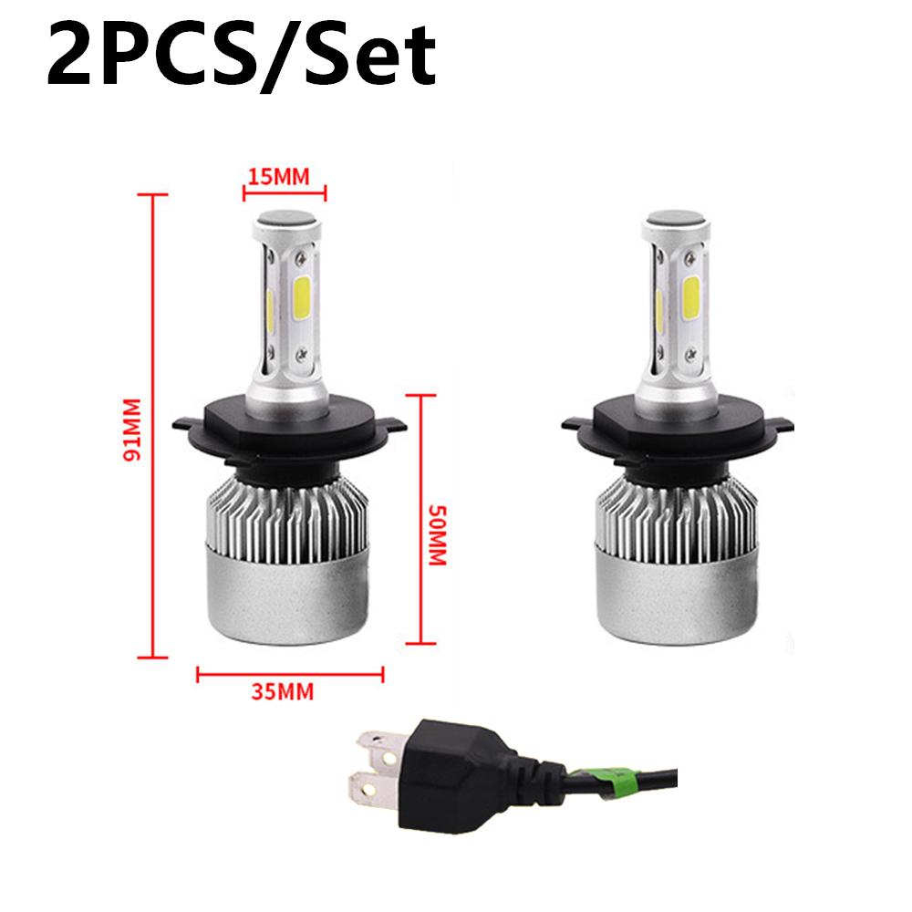 2 шт. светодиодные H1 H3 H7 H4 H13 H11 9004 880 9007 Auto S2 автомобильные лампы для фар 72 Вт 8000LM 6500K для освещения от 9 В до 36 В 200 м