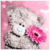 Медведь держит цветок 5D DIY Алмазная картина Животные Полная круглая алмазная вышивка