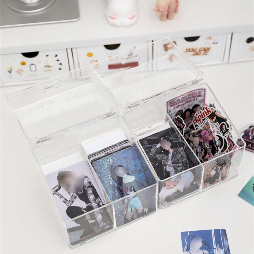 Rectangular Photo Card Collection Organizer Acrylic Small Card Storage Case  Jewelry