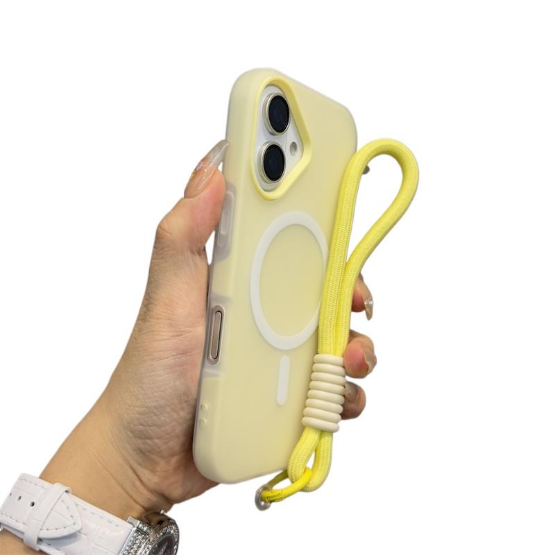 Новый 3 В 1 со шнурком Чехол для Magsafe для iPhone 17 16e 16 15 14 Plus 13 11 12 Pro Max Магнитная беспроводная зарядка Матовый чехол