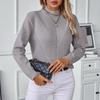 Drizzle Solid Color Half Turtleneck Pullover Women's Sweater - Autumn/Winter European & American Style Long-Sleeved Knitted Top