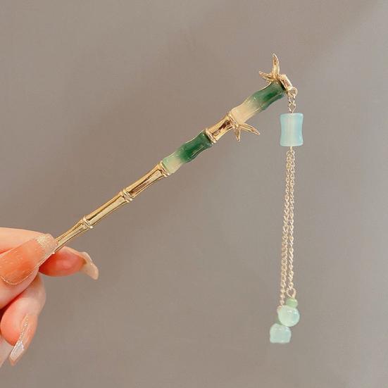 Ханьфу Палочка для волос в китайском стиле Цветочные женские заколки Бусины Кисточка Декор Вилка для волос для средней и густой прически Пучок Аксессуары