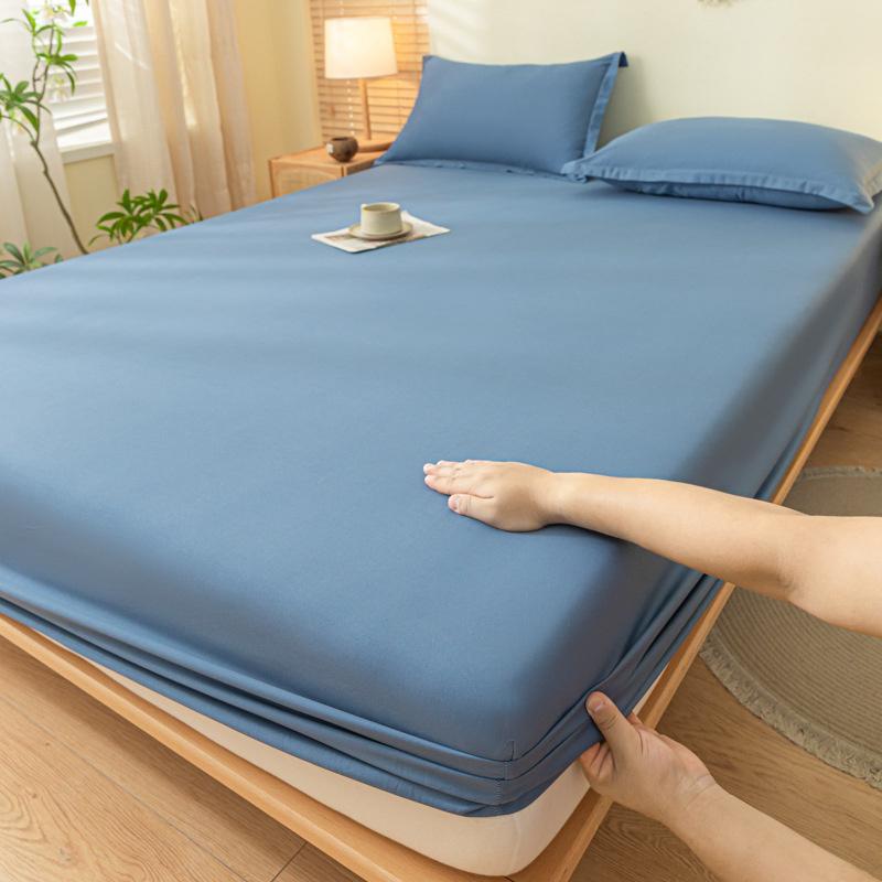 Cotton Fitted Sheet Bedding Sheet Non Slip Mattress Cover Bed Protector Cover Single Double Bed Cover Sofa Cover with Elastic Band (No Pillowcase)