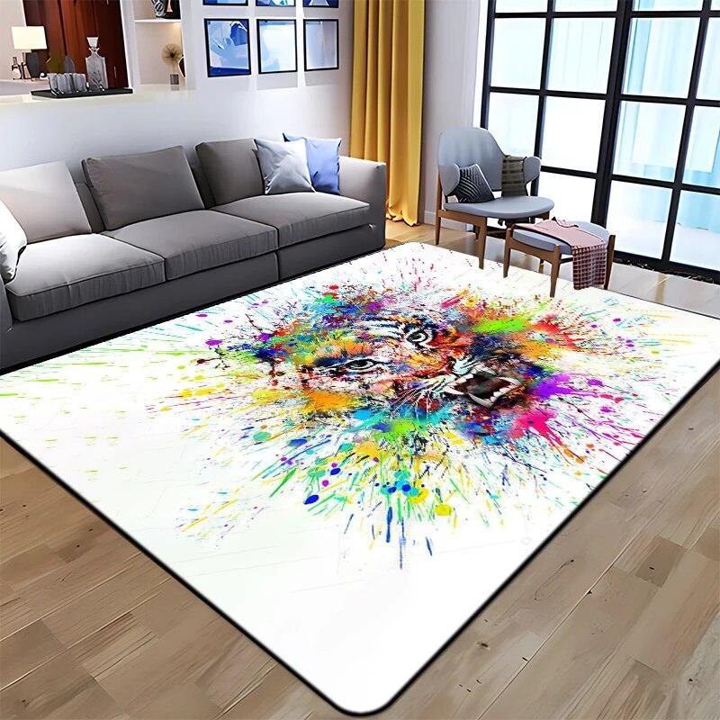 3D Printing Tiger Beauty Printed Carpet for Living Room Non-Slip Area Rug Bedroom Modern Home Decoration Yoga Mat Dropshipping