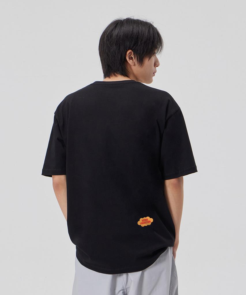 ASTRAL PROJECTION [Beyond With Astral] Cotton Loose Fit Short Sleeve T-Shirt_Black