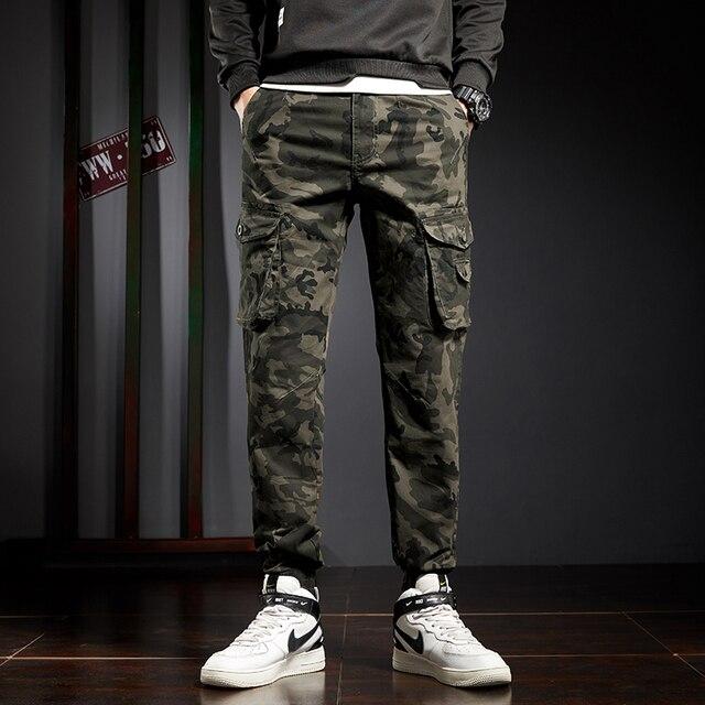 Jantour 2021 Men 'S Camouflage Trousers Cotton Casual Military Cargo Pants Joggers Outdoor Pants Men 3d Pockets Harajuku Pants
