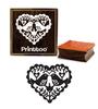 Printtoo Wooden Square Rubber Stamp Heart & Bird Pattern Craft Stamps Scrap-booking-2 X 2