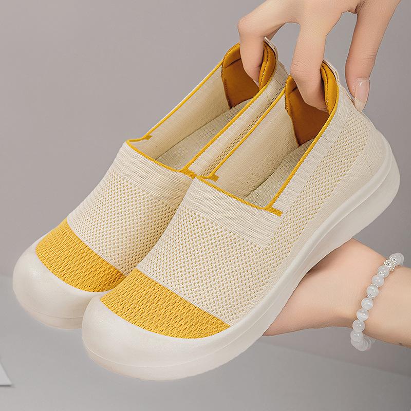 Женская обувь для внешней торговли лето летящая тканая обувь простая с мелким вырезом сетчатая обувь удобная дышащая повседневная обувь модная универсальная одинарная