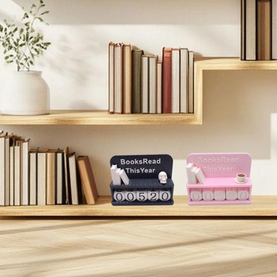 Yousheng Book Read This Year Counter 3D Reading Challenge Tracker Sign Bookish Gifts for Book Lovers Librarian Reader Table Shelf Bookshelf Decor