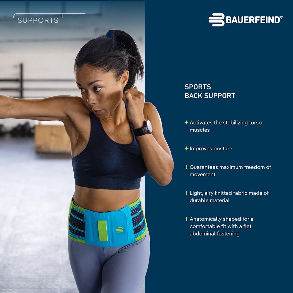 BAUERFEIND Sports Back Lumbar Made in General Medical Silicone Pad Compression for Internal Stabilization Support, Support, Germany, Device, (Black,