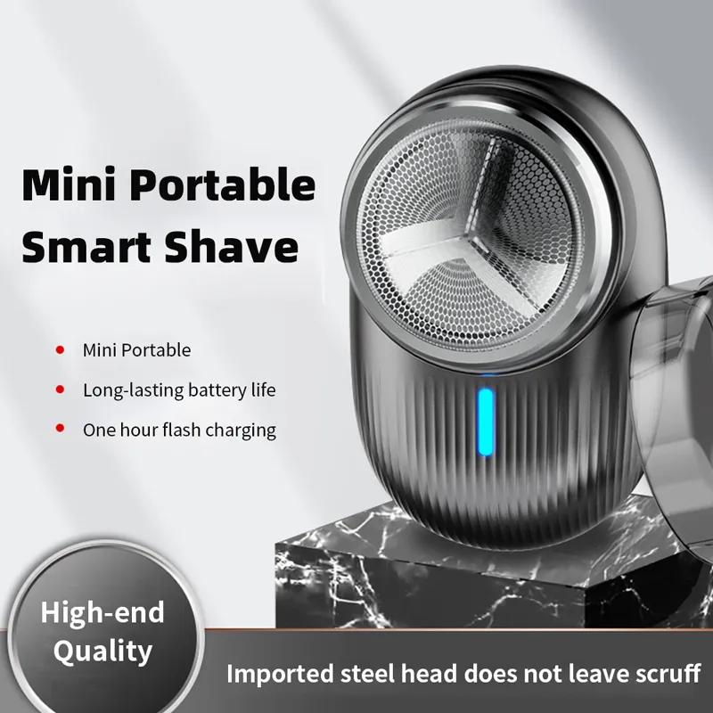 Мужская электробритва, мини-карманная перезаряжаемая портативная безболезненная беспроводная триммерная бритва для лица, бритвы для бороды для путешествий, офиса и дома