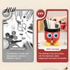 Unique Desk Caddy Cute Cartoon Pen Holder with Feet Large Capacity Round Desktop Whimsical Organizer for School Office Supplies Decorative Storage Box