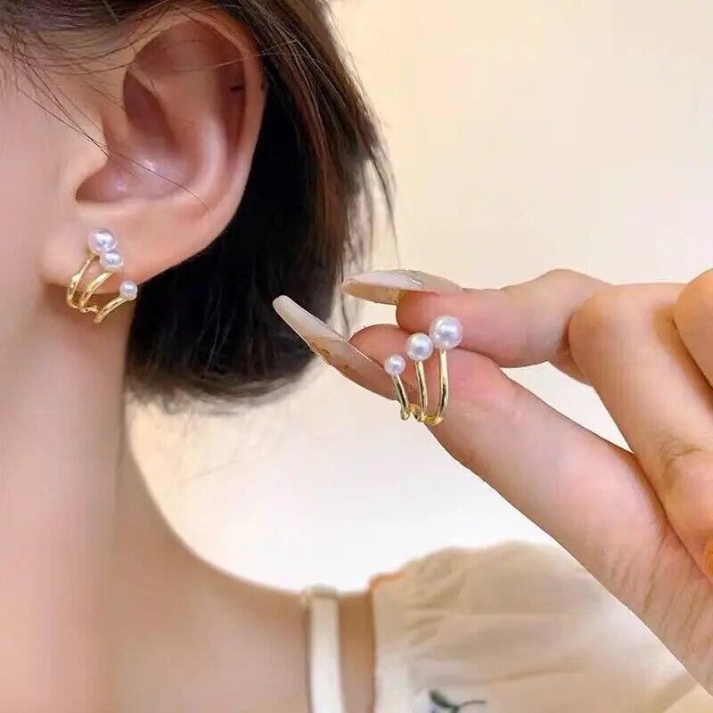 Новые роскошные серьги-гвоздики с жемчугом и кристаллами неправильной формы, изысканные серьги-гвоздики с цирконием для женщин, модные украшения, аксессуары для вечеринок