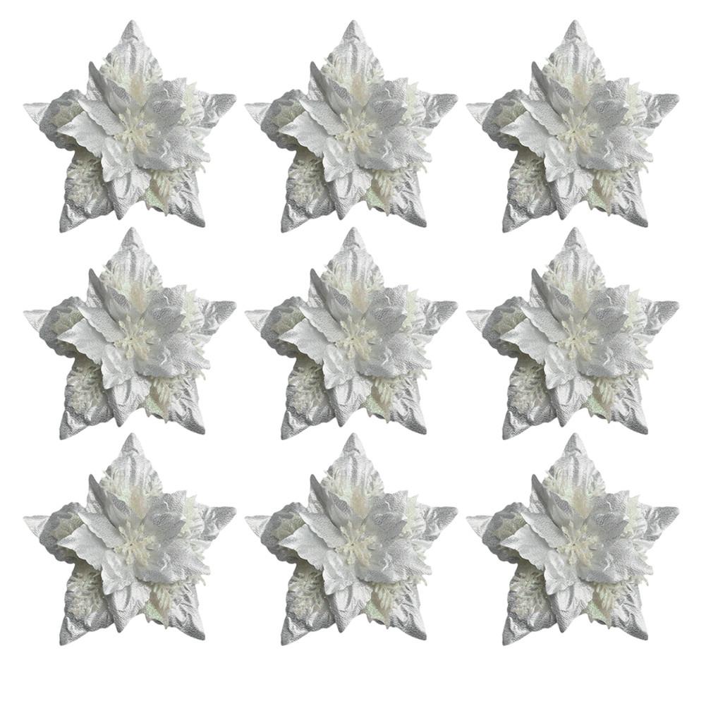 Рождественские цветы Вечеринка Дерево Рождество Блеск Подвесная Пуансеттия Рождество