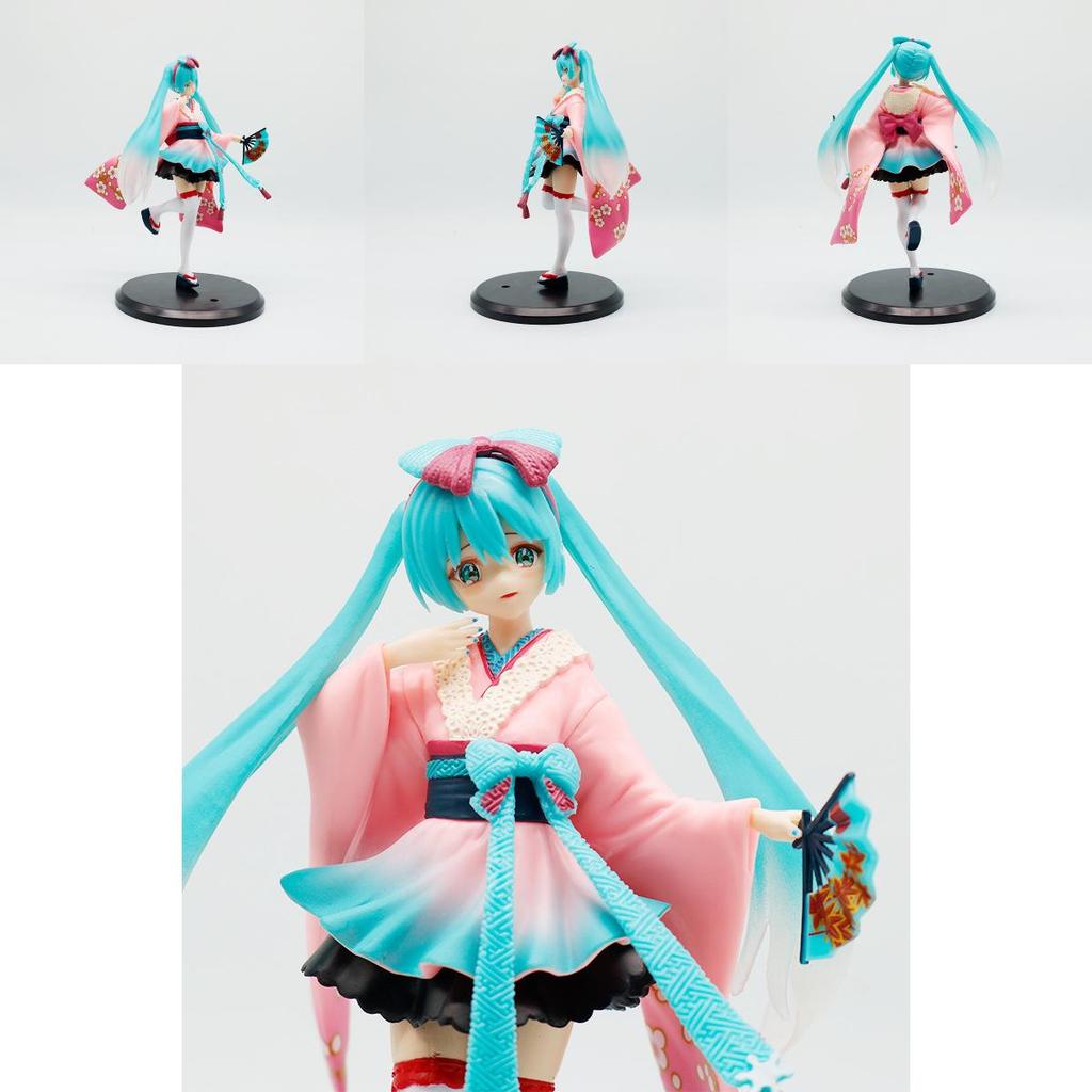 ПВХ модель-украшение Hatsune Miku с длинными волосами в кимоно для коллекционеров и декора
