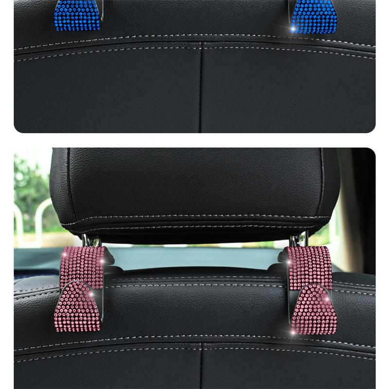 Универсальный крючок для спинки автомобильного сиденья, вешалка со стразами, универсальная подставка для спинки, держатель для хранения, аксессуары для салона автомобиля