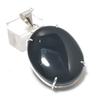 Natural Black Onyx Gemstone 925 Sterling Silver Jewelry Pendant 1.81" k0F23