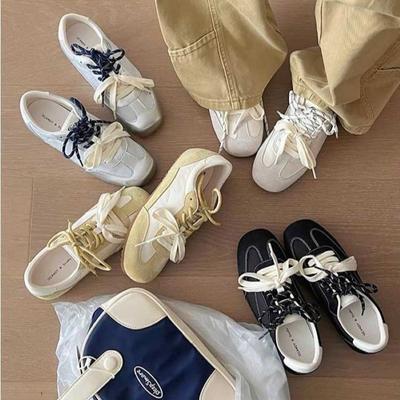 Универсальные немецкие кроссовки с плоской подошвой, женские, 2025, новые дышащие повседневные маленькие белые туфли, розовые низкие спортивные туфли, обувь Forrest Gump