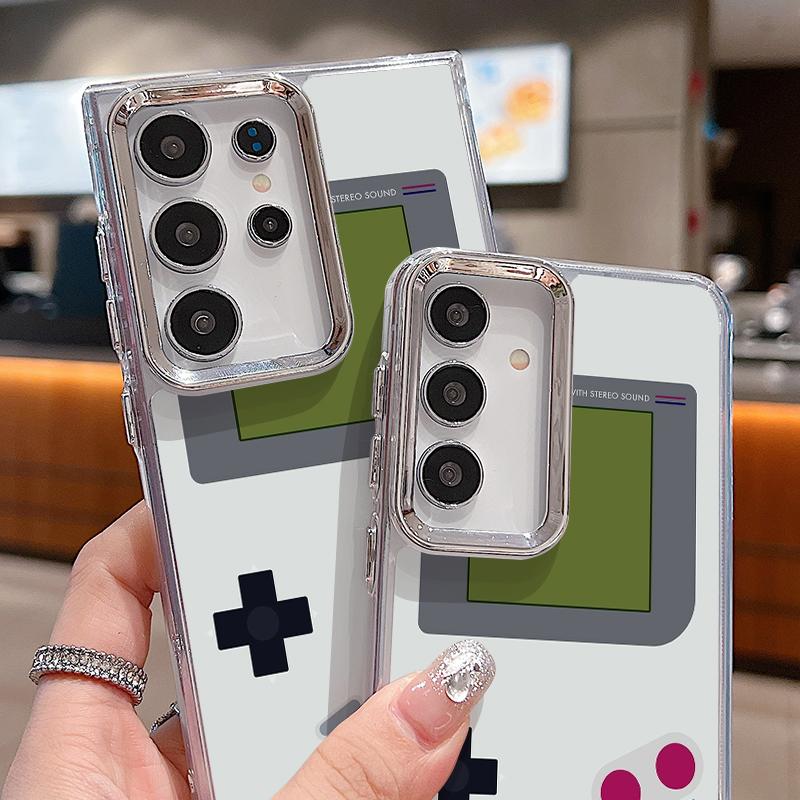 Ретро Чехол с принтом Game Boy Camera для Samsung S26 S25 Ultra S24 Plus S23 S22 S21 FE A54 A55 A16 A36 A56 A17 A37 A57 5G Покрытие Линзы Прозрачный Мягкий Чехол