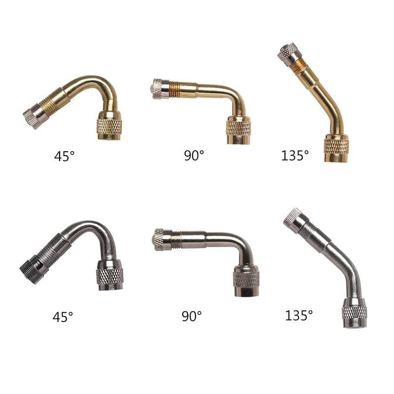 1-5PC 45/90/135 Degree Angle Bent Brass Air Tyre Valve Stem with Extension Adapter for Car Truck Motorcycle Cycling Accessories Valve Stems 1