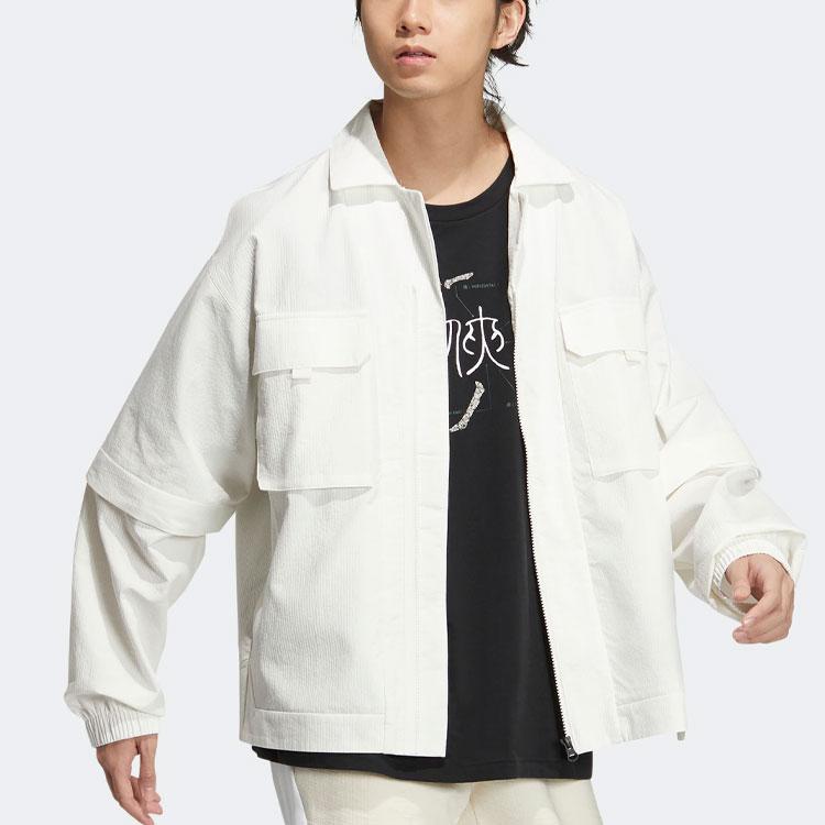 Adidas Тканая куртка со съемными рукавами, повседневная спортивная верхняя одежда унисекс, ярко-белый IA8168